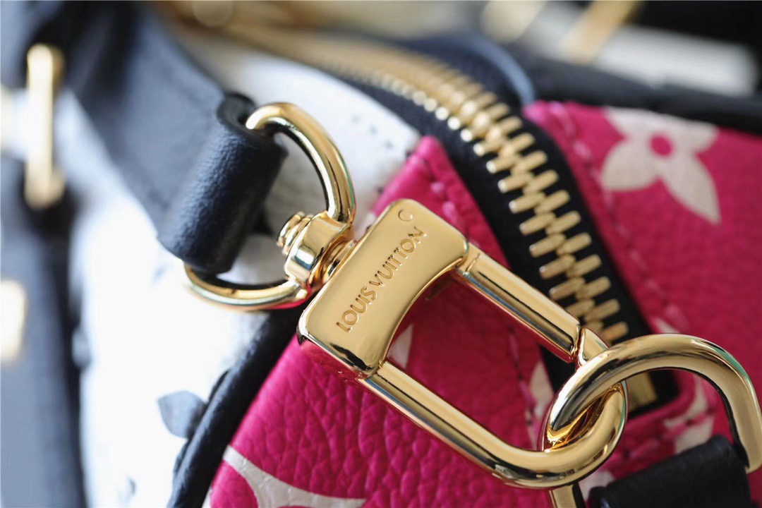 Louis Vuitton Speedy Bandouliere 20 Monogram Empreinte Black / White / Pink For Women, Women’s Handbags, Shoulder And Crossbody Bags 20.5cm/8.1in
