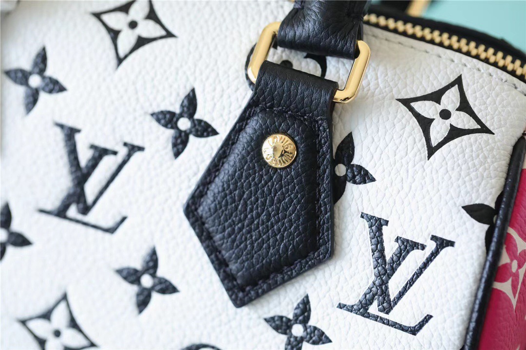 Louis Vuitton Speedy Bandouliere 20 Monogram Empreinte Black / White / Pink For Women, Women’s Handbags, Shoulder And Crossbody Bags 20.5cm/8.1in