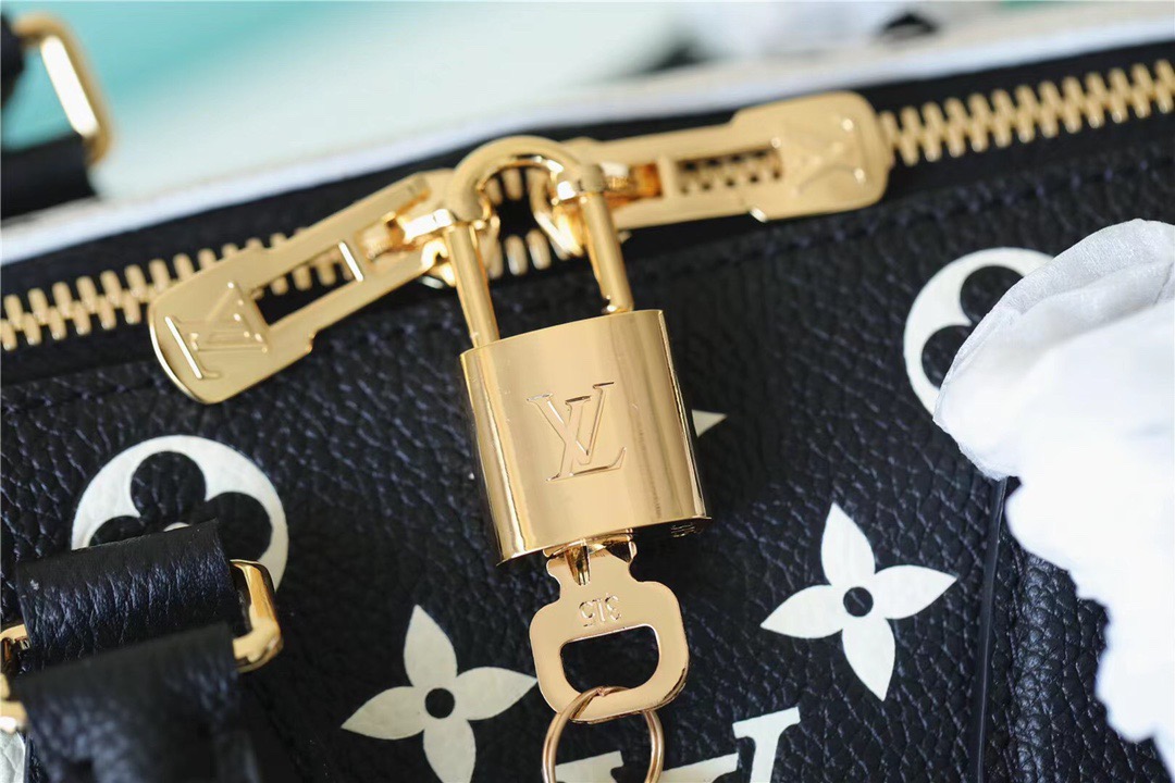 Louis Vuitton Speedy Bandouliere 20 Monogram Empreinte Black / White / Pink For Women, Women’s Handbags, Shoulder And Crossbody Bags 20.5cm/8.1in