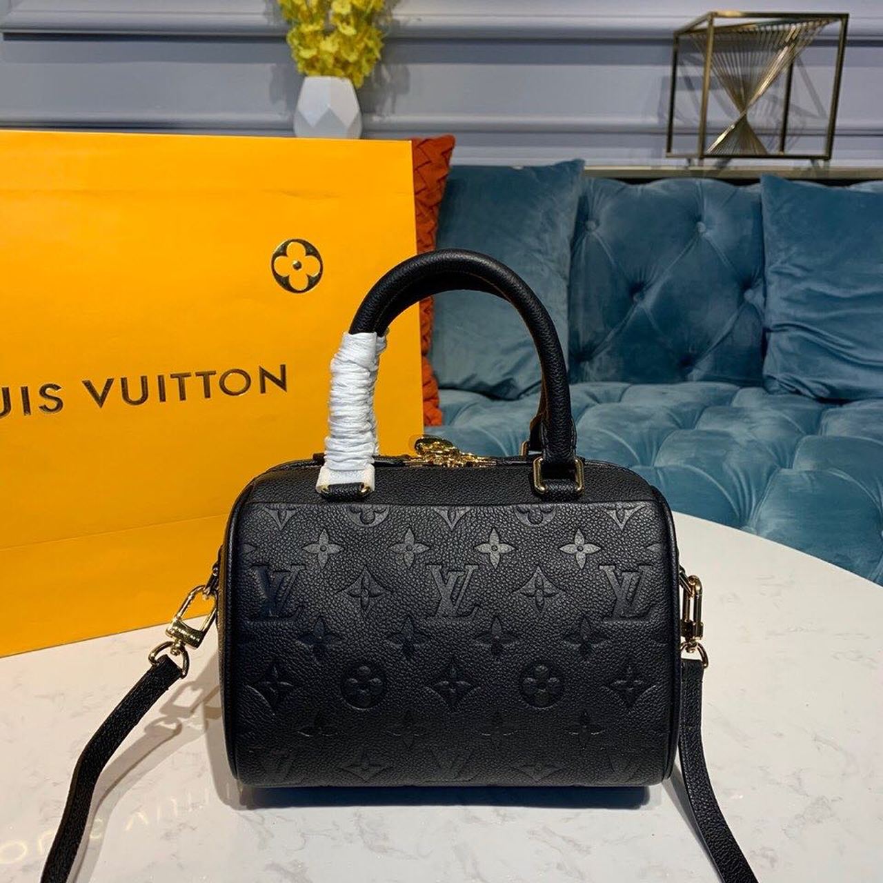 Louis Vuitton Speedy Bandouliere 20 Monogram Empreinte Black For Women, Women’s Handbags, Shoulder And Crossbody Bags 7.8in/20cm