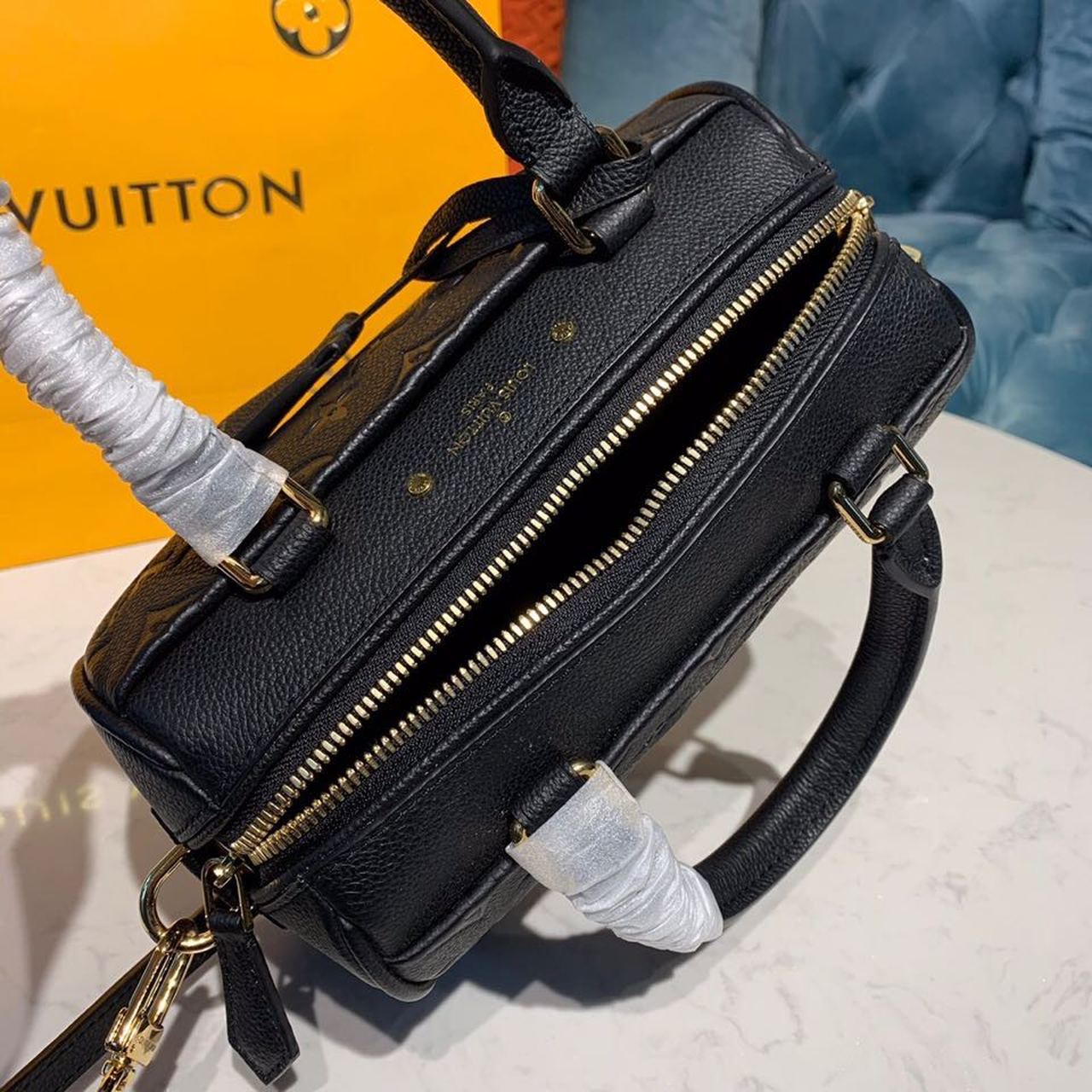 Louis Vuitton Speedy Bandouliere 20 Monogram Empreinte Black For Women, Women’s Handbags, Shoulder And Crossbody Bags 7.8in/20cm