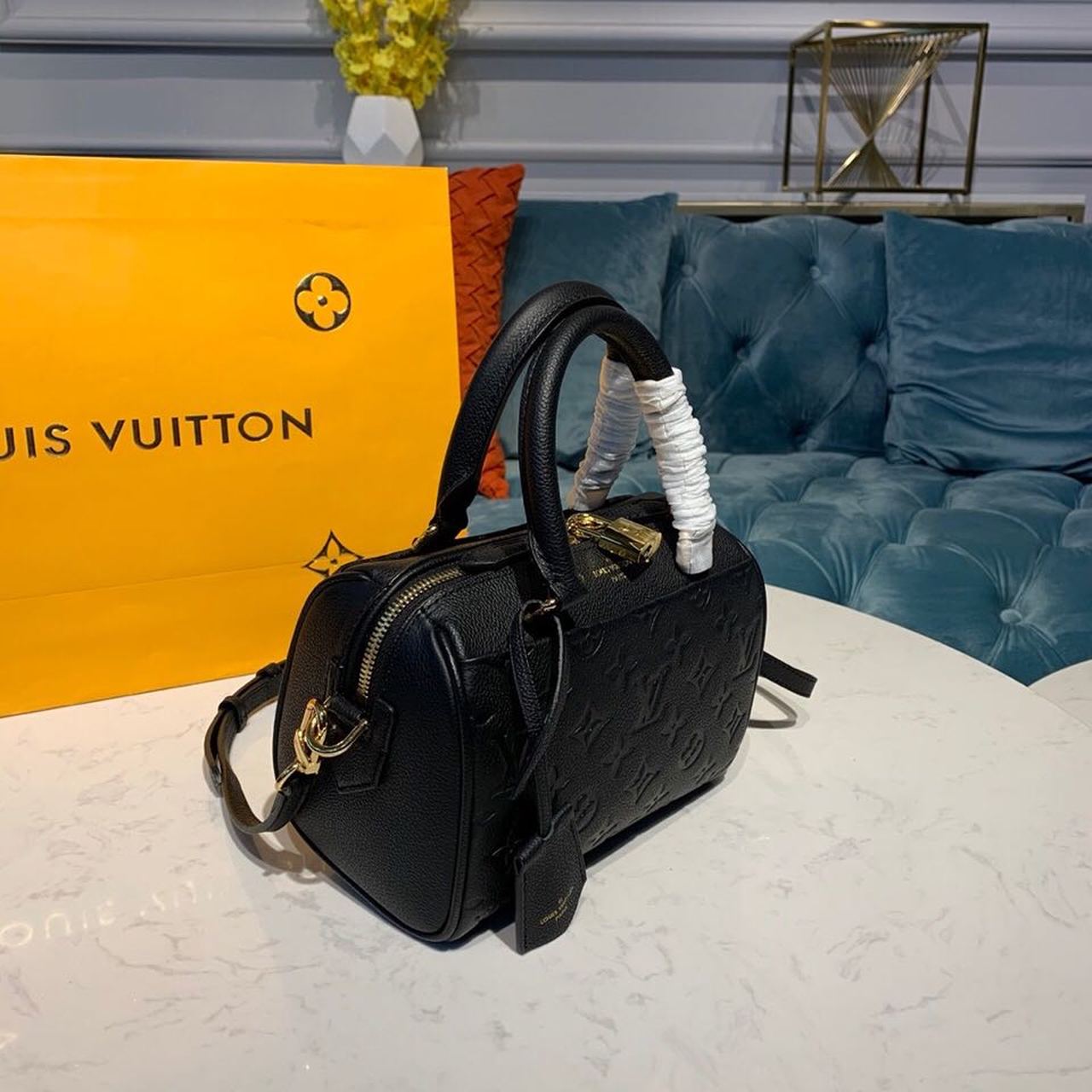 Louis Vuitton Speedy Bandouliere 20 Monogram Empreinte Black For Women, Women’s Handbags, Shoulder And Crossbody Bags 7.8in/20cm