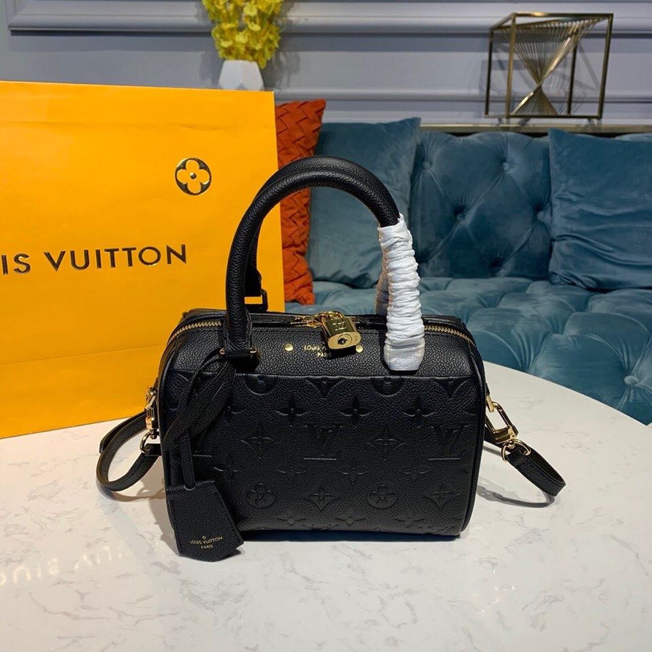 Louis Vuitton Speedy Bandouliere 20 Monogram Empreinte Black For Women, Women’s Handbags, Shoulder And Crossbody Bags 7.8in/20cm