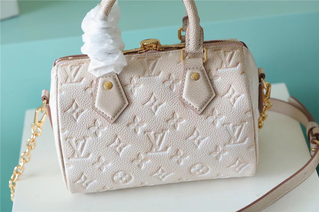 Louis Vuitton Speedy Bandouliere 20 Monogram Empreinte Pale Beige For Women, Women’s Handbags, Shoulder And Crossbody Bags 20.5cm/8.1in