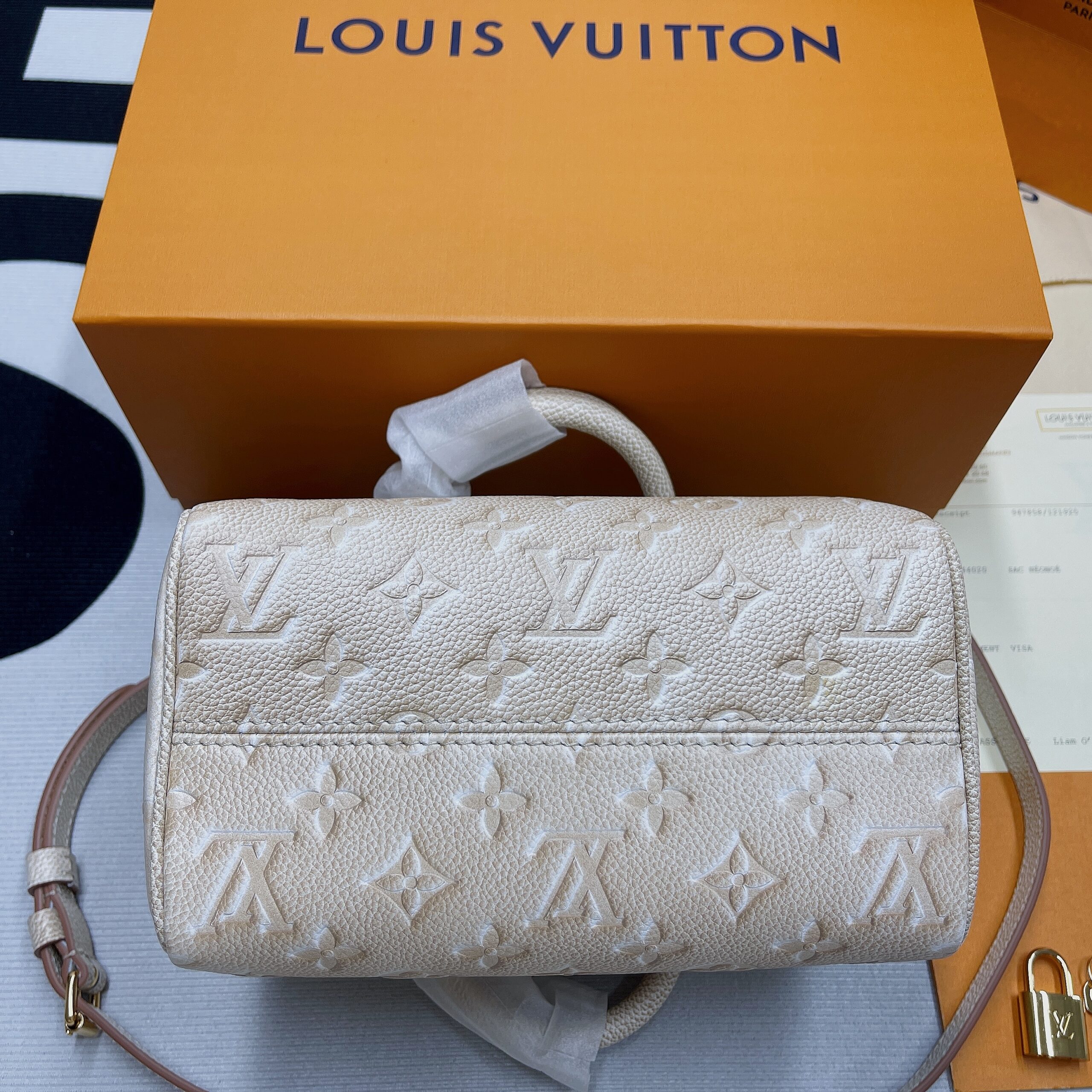 Louis Vuitton Speedy Bandouliere 20 Monogram Empreinte Pale Beige For Women, Women’s Handbags, Shoulder And Crossbody Bags 20.5cm/8.1in
