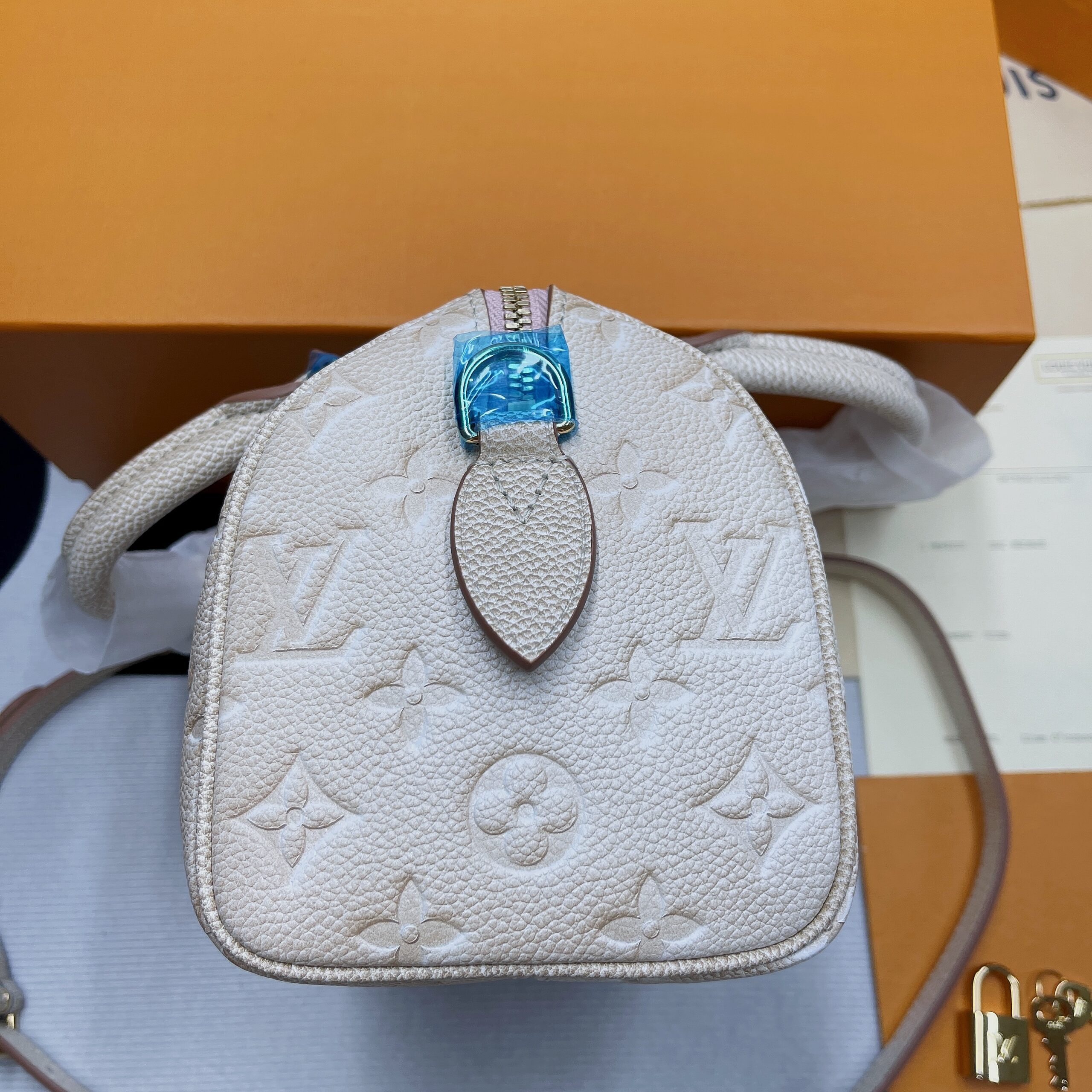 Louis Vuitton Speedy Bandouliere 20 Monogram Empreinte Pale Beige For Women, Women’s Handbags, Shoulder And Crossbody Bags 20.5cm/8.1in