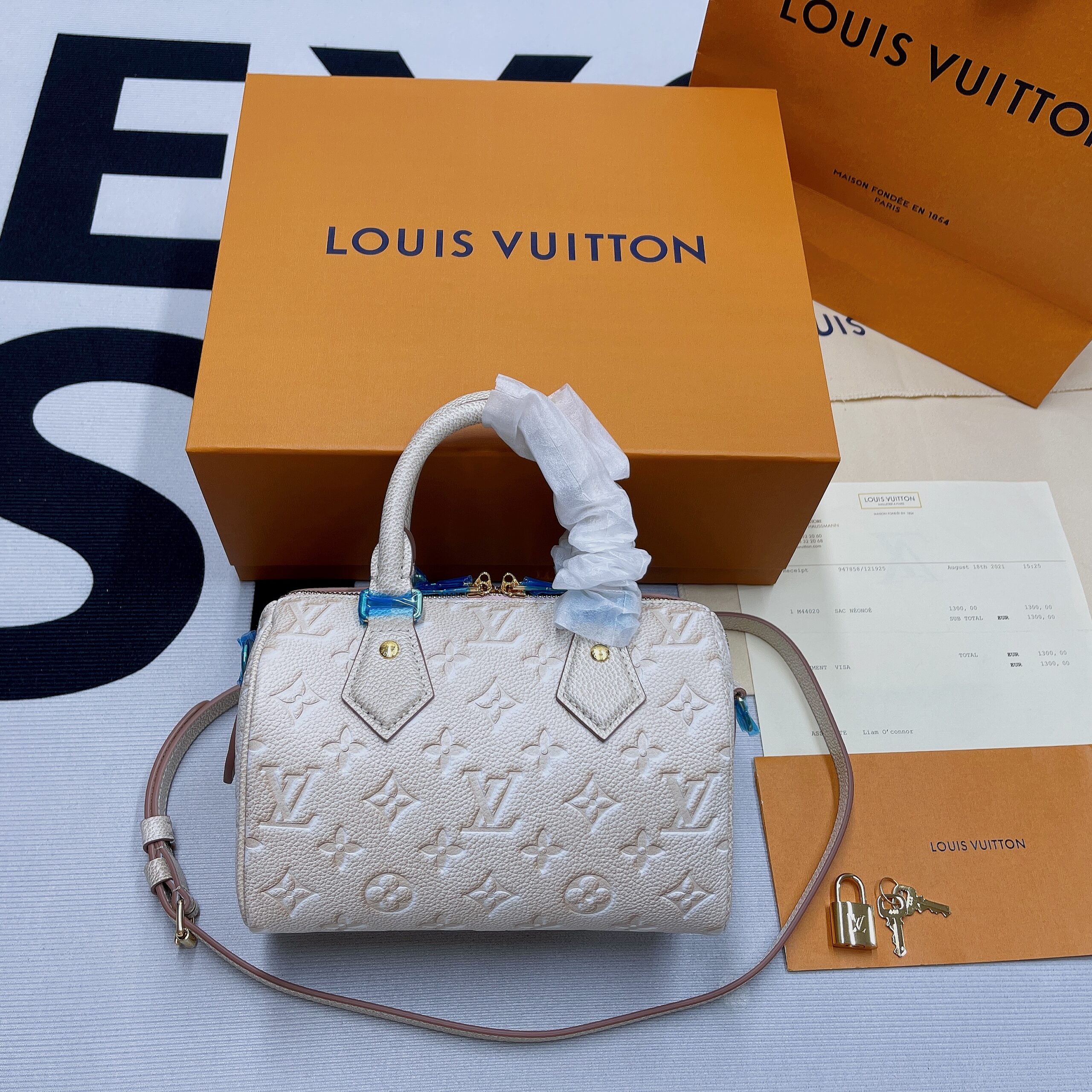 Louis Vuitton Speedy Bandouliere 20 Monogram Empreinte Pale Beige For Women, Women’s Handbags, Shoulder And Crossbody Bags 20.5cm/8.1in