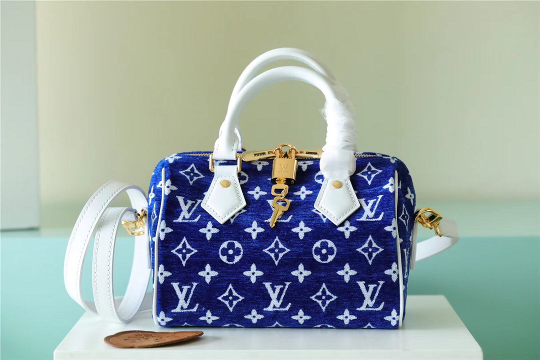Louis Vuitton Speedy Bandouliere 20 PM Monogram Blue For Women, Women’s Handbags, Shoulder And Crossbody Bags 20.5cm/8.1in