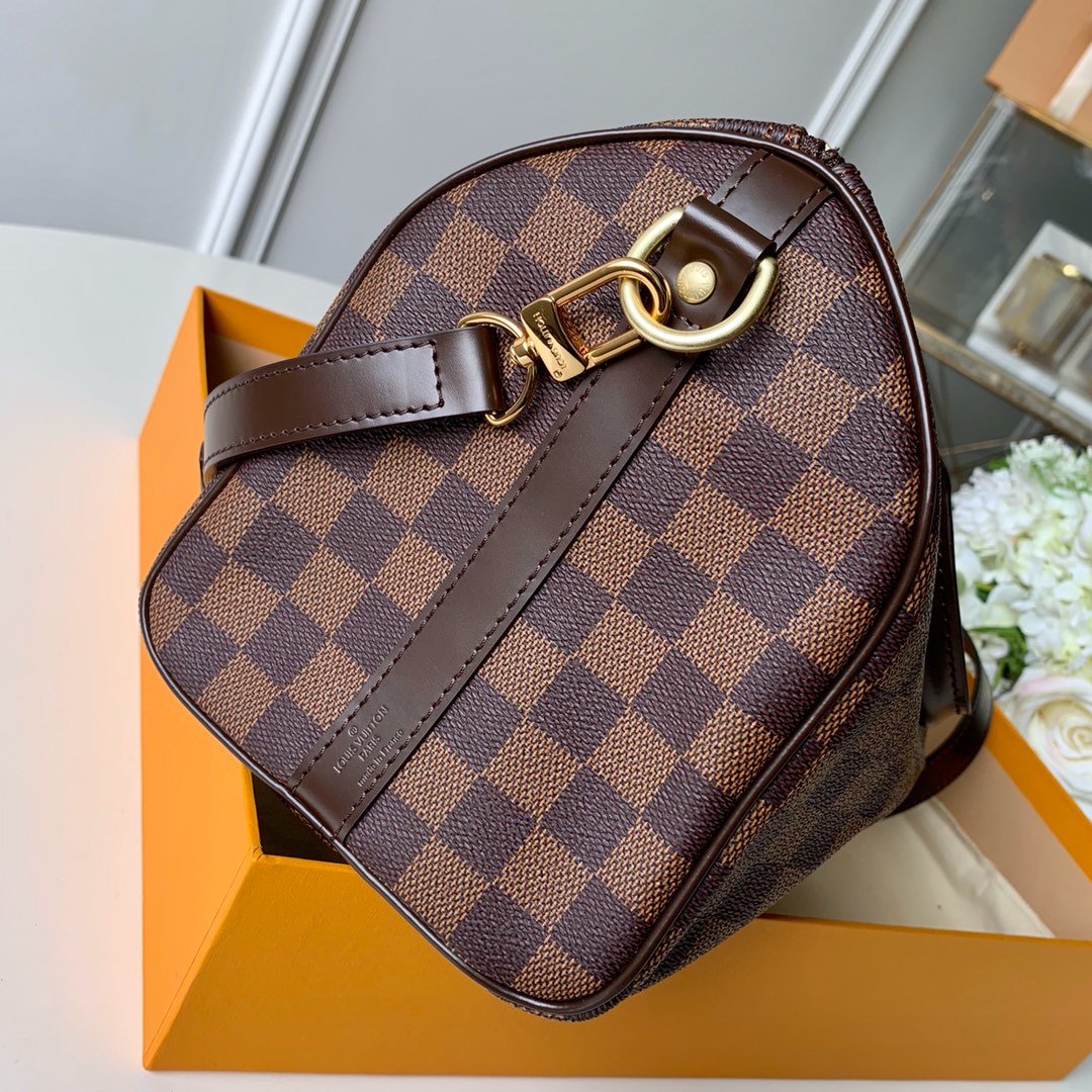 Louis Vuitton Speedy Bandouliere 25 Damier Ebene Canvas For Women, Women’s Handbags, Shoulder And Crossbody Bags 9.8in/25cm