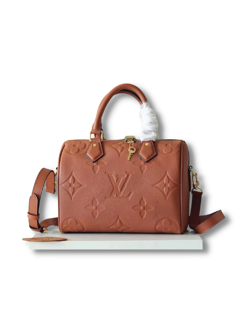 Louis Vuitton Speedy Bandouliere 25 Monogram Embossed Brown For Women 9.8in/25cm
