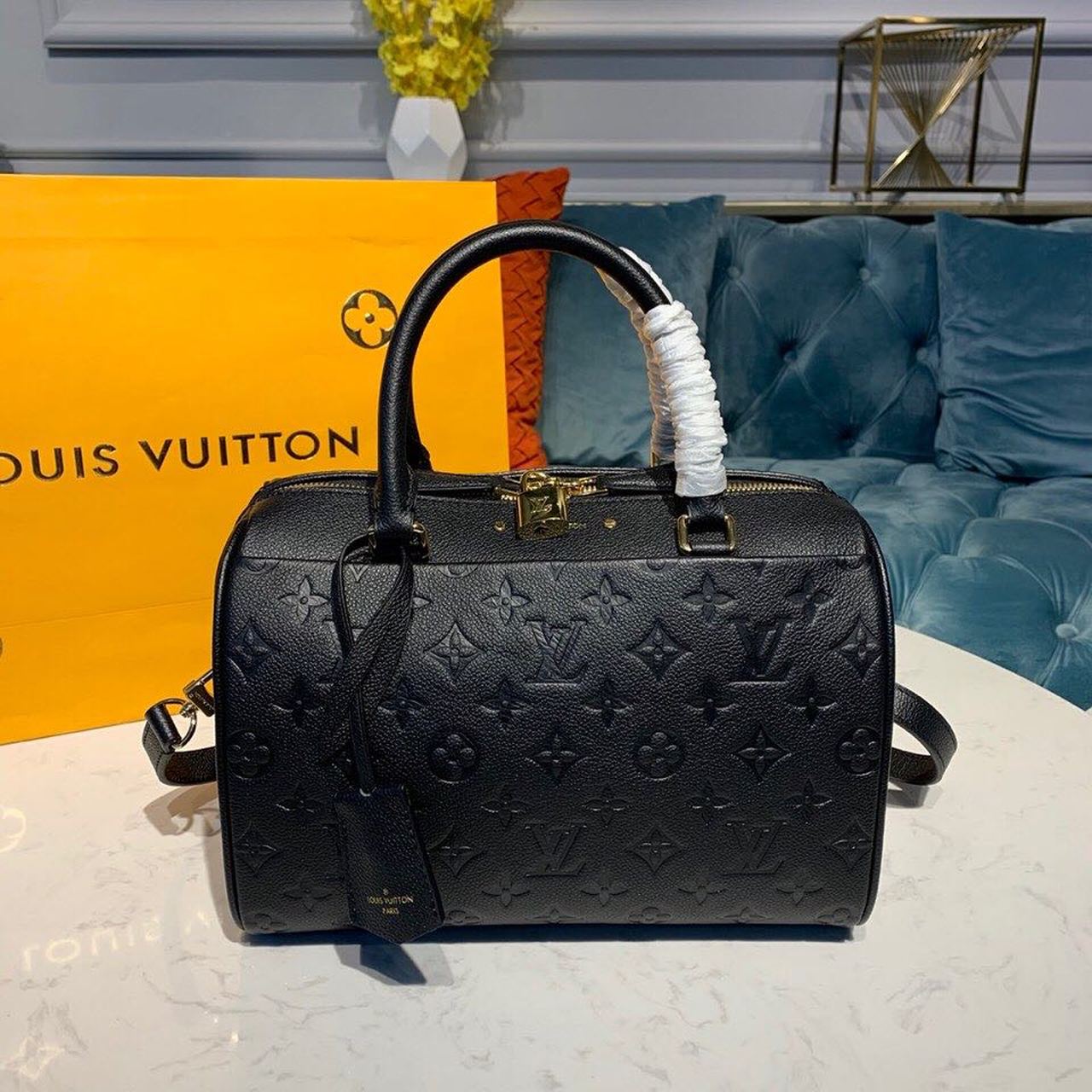 Louis Vuitton Speedy Bandouliere 25 Monogram Empreinte Black For Women, Women’s Handbags, Shoulder And Crossbody Bags 9.8in/25cm