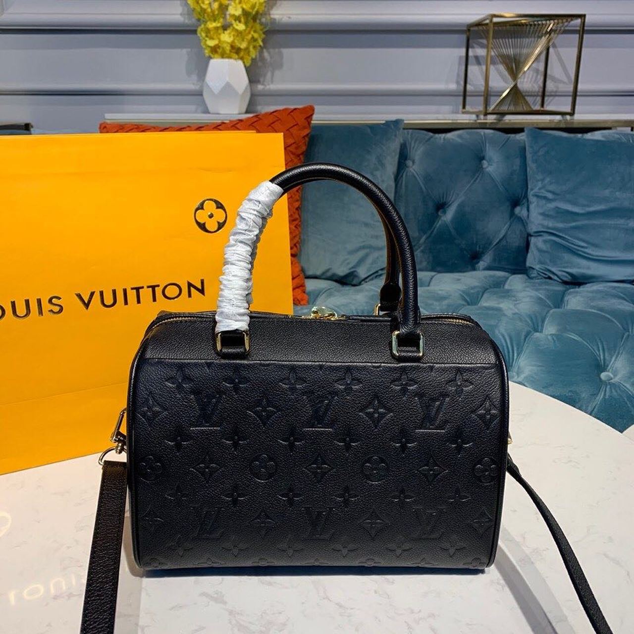 Louis Vuitton Speedy Bandouliere 25 Monogram Empreinte Black For Women, Women’s Handbags, Shoulder And Crossbody Bags 9.8in/25cm