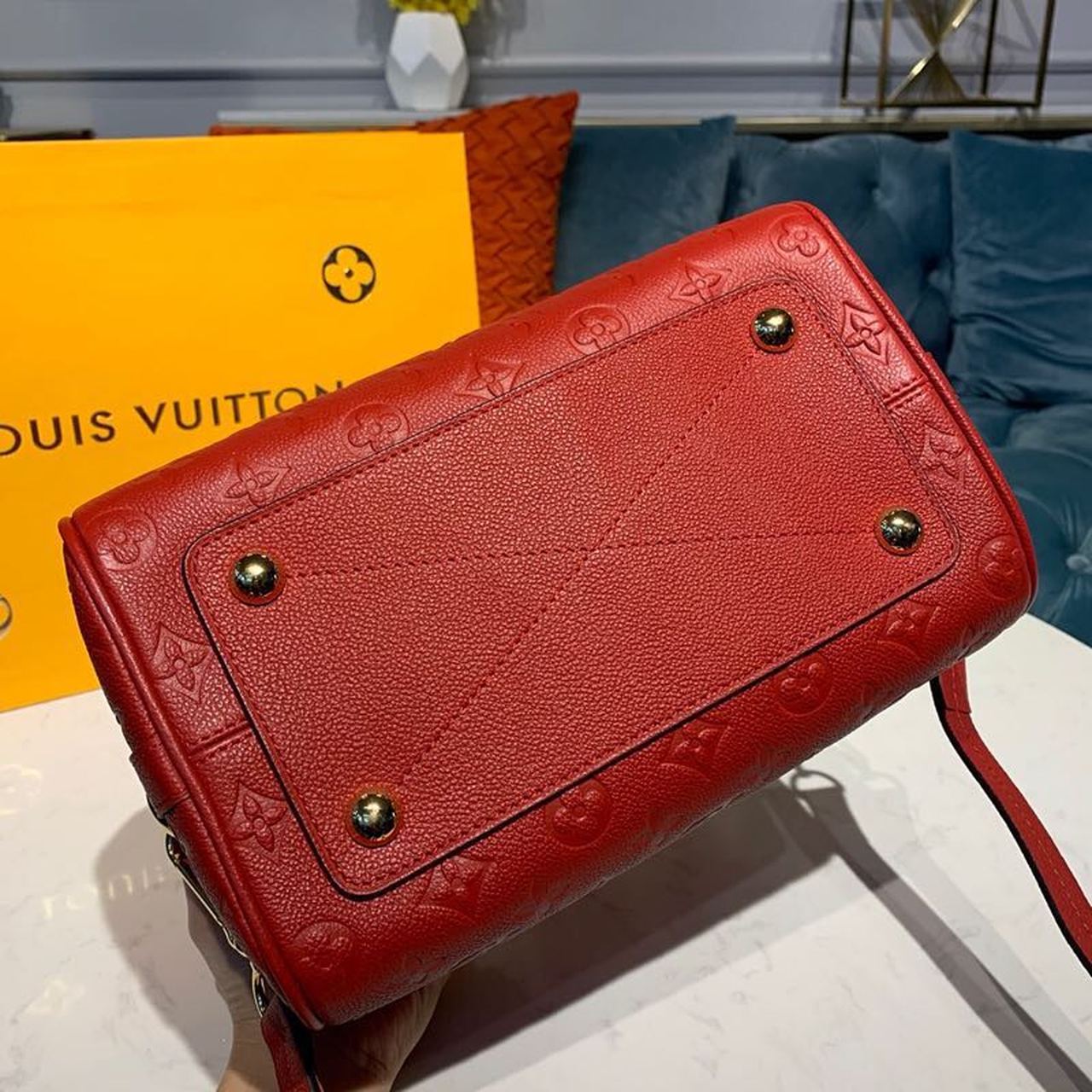 Louis Vuitton Speedy Bandouliere 25 Monogram Empreinte Cherry Red For Women, Women’s Handbags, Shoulder And Crossbody Bags 9.8in/25cm LV