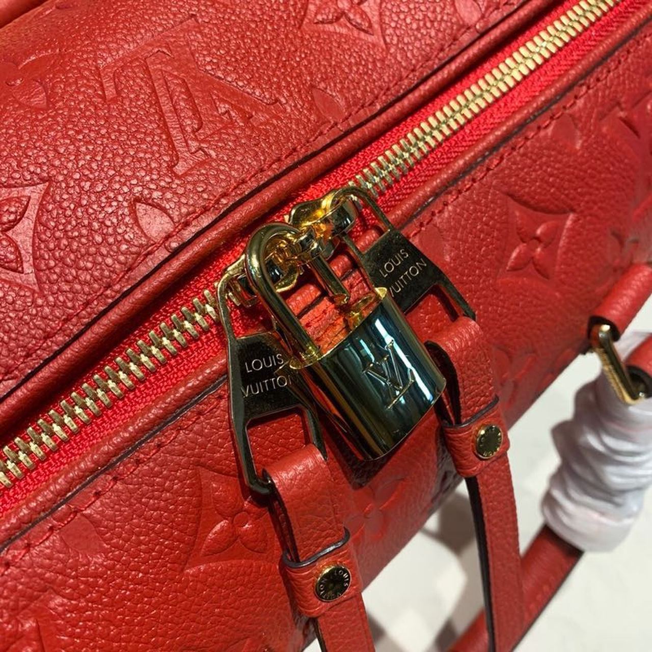 Louis Vuitton Speedy Bandouliere 25 Monogram Empreinte Cherry Red For Women, Women’s Handbags, Shoulder And Crossbody Bags 9.8in/25cm LV