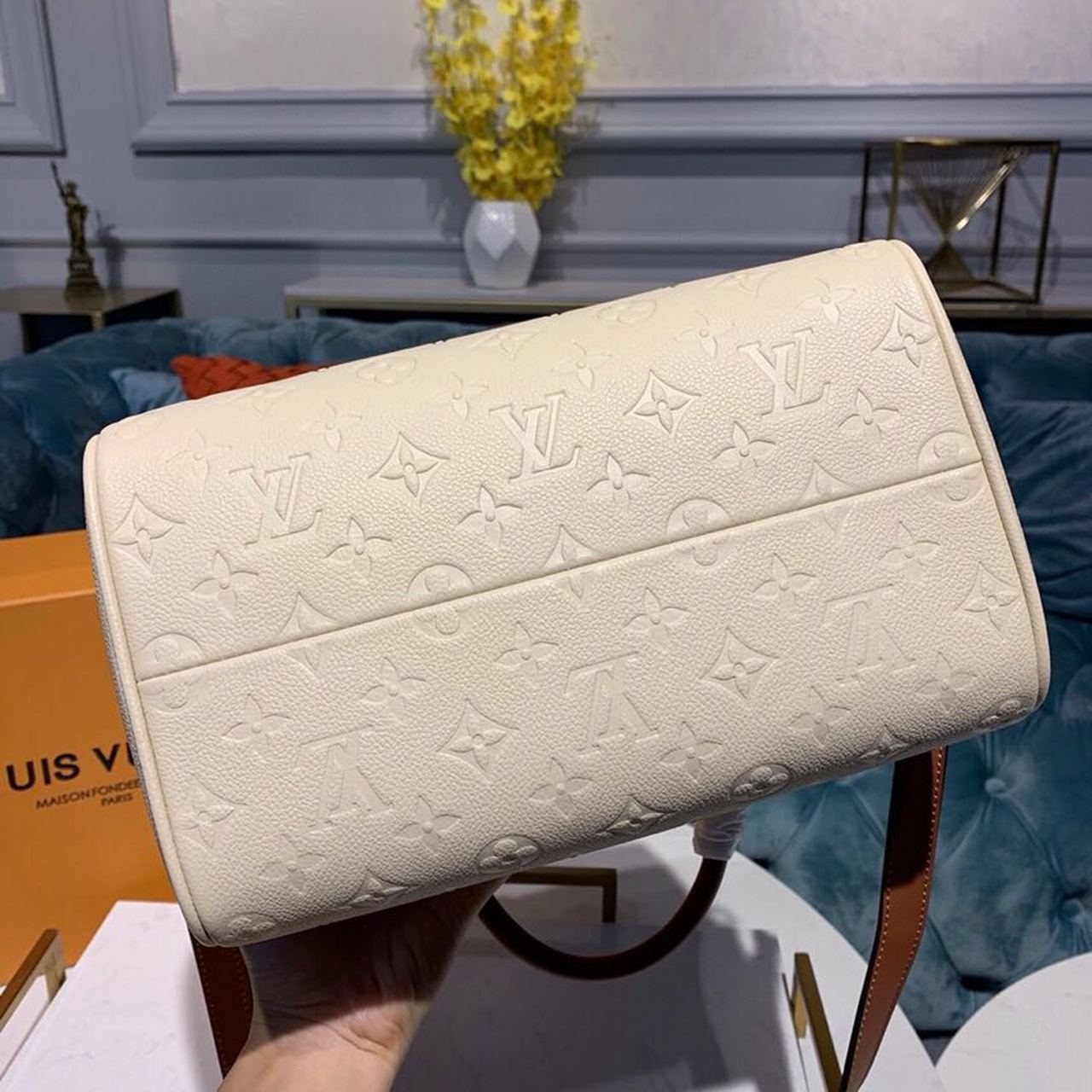 Louis Vuitton Speedy Bandouliere 25 Monogram Empreinte Creme For Women, Women’s Handbags, Shoulder And Crossbody Bags 9.8in/25cm