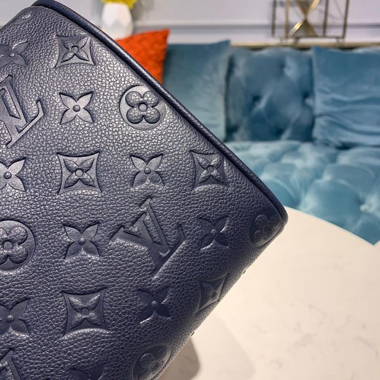 Louis Vuitton Speedy Bandouliere 25 Monogram Empreinte Navy Blue For Women, Women’s Handbags, Shoulder And Crossbody Bags 9.8in/25cm LV