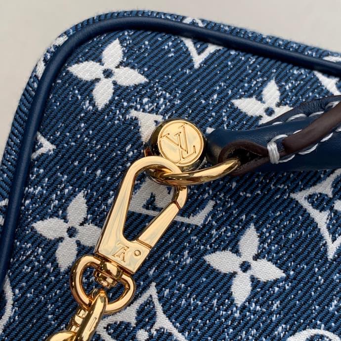 Louis Vuitton Square Bag Denim Jacquard Blue By Nicolas Ghesquiere For Women, Women’s Bags 6.3in/16cm