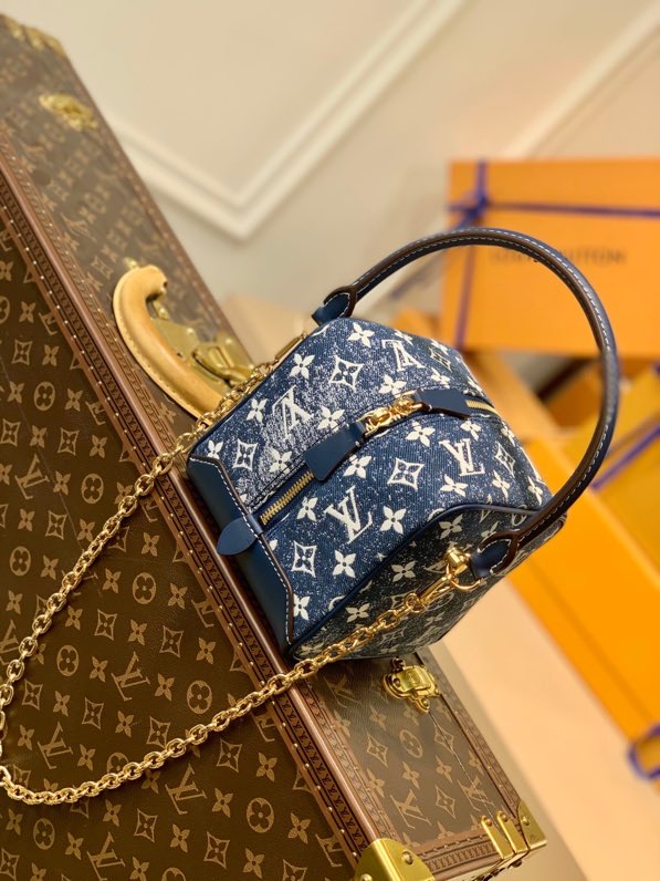 Louis Vuitton Square Bag Denim Jacquard Blue By Nicolas Ghesquiere For Women, Women’s Bags 6.3in/16cm