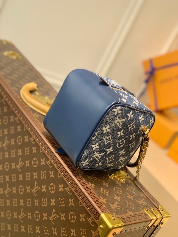 Louis Vuitton Square Bag Denim Jacquard Blue By Nicolas Ghesquiere For Women, Women’s Bags 6.3in/16cm