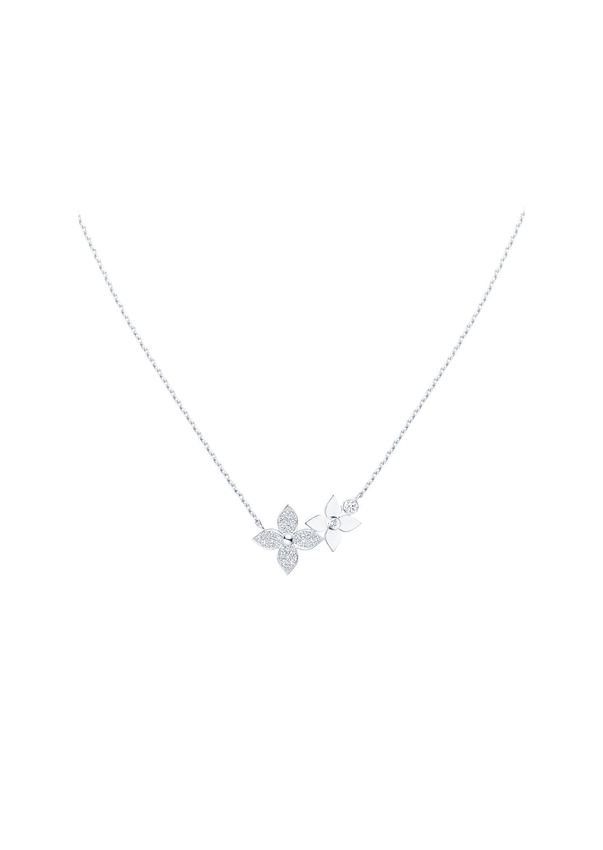 Louis Vuitton Star Blossom Necklace Silver For Women Q93797