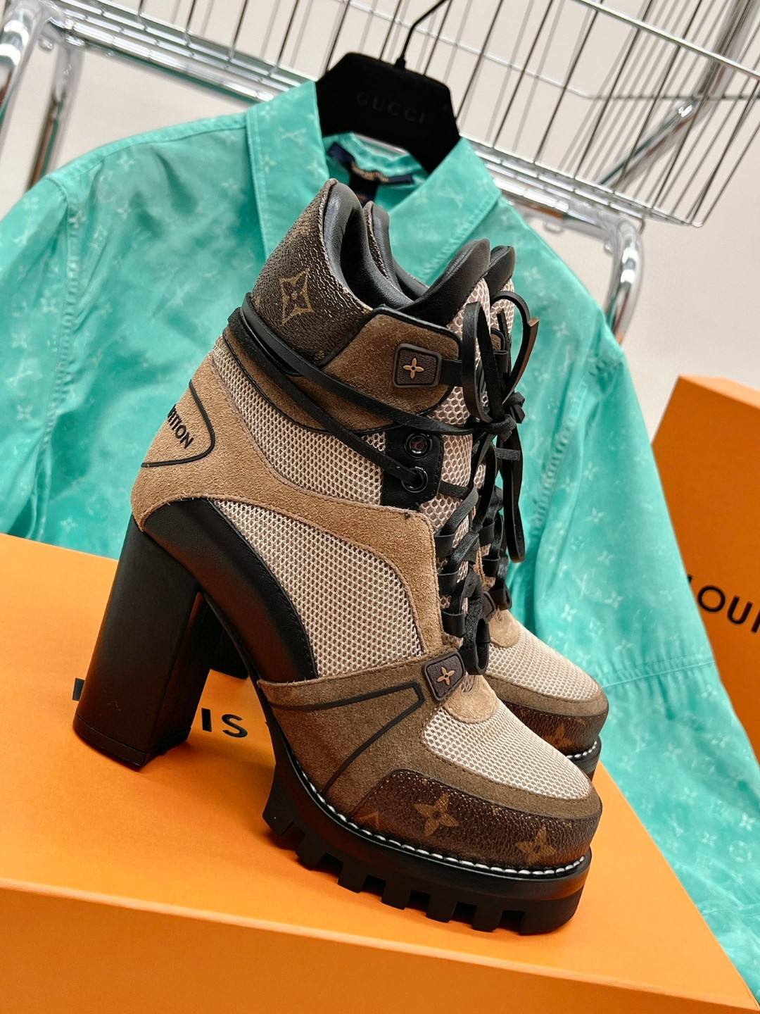 Louis Vuitton Star Trail Ankle Boot Beige For Women 1A94O1