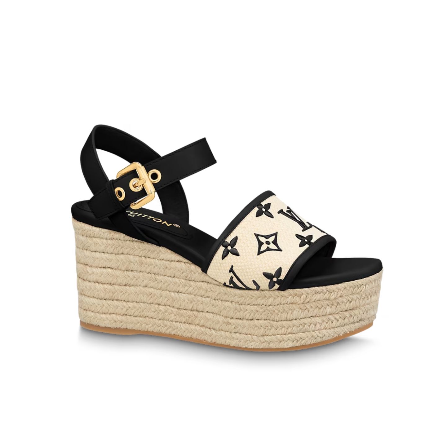 Louis Vuitton Starboard Wedge Sandal Black For Women 1ABT17