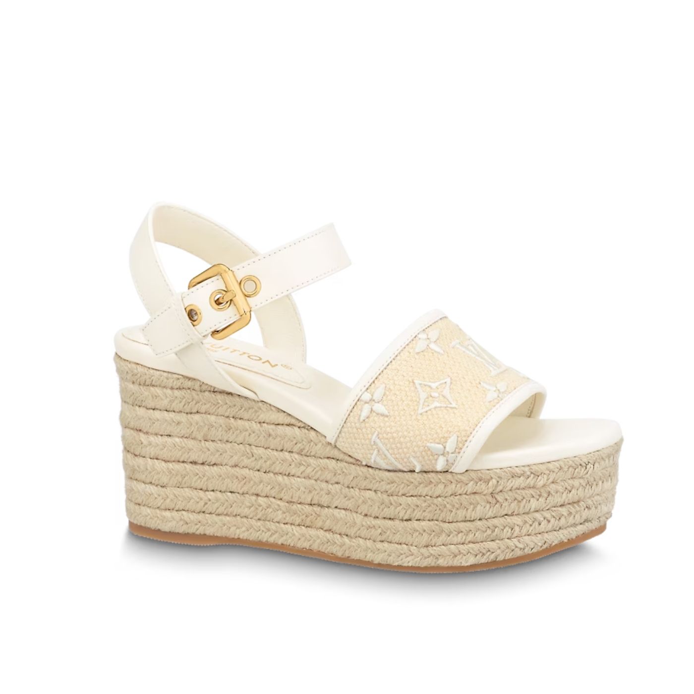 Louis Vuitton Starboard Wedge Sandal White For Women 1ABPFR