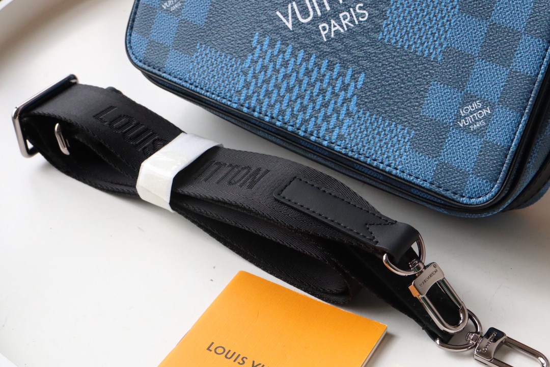 Louis Vuitton Studio Messenger Damier Graphite Blue For Men, Men’s Bags, Shoulder And Crossbody Bags 9.3in/25.3cm