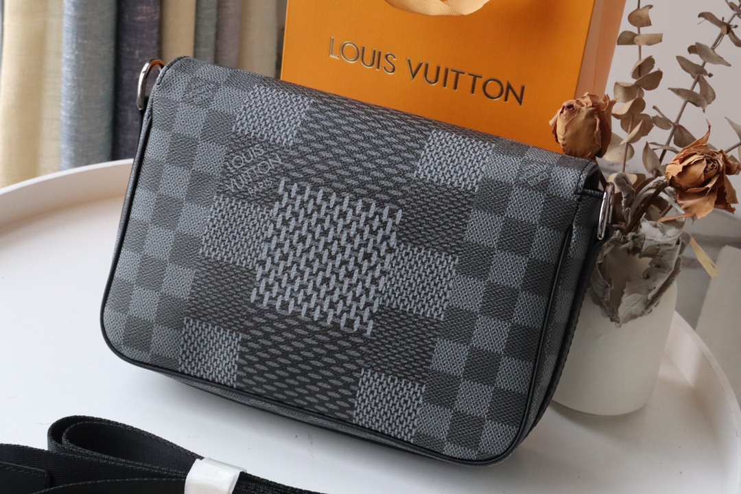 Louis Vuitton Studio Messenger Damier Graphite Gray For Men, Men’s Bags, Shoulder And Crossbody Bags 9.3in/25.3cm