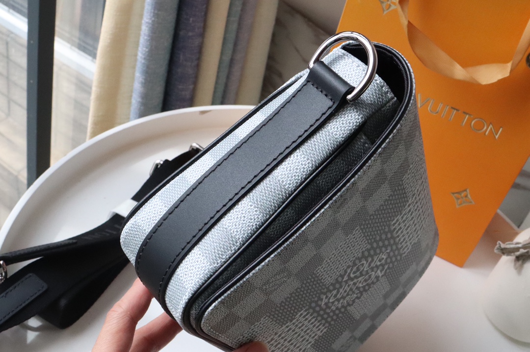 Louis Vuitton Studio Messenger Damier Graphite Plaster For Men, Men’s Bags, Shoulder And Crossbody Bags 9.3in/25.3cm