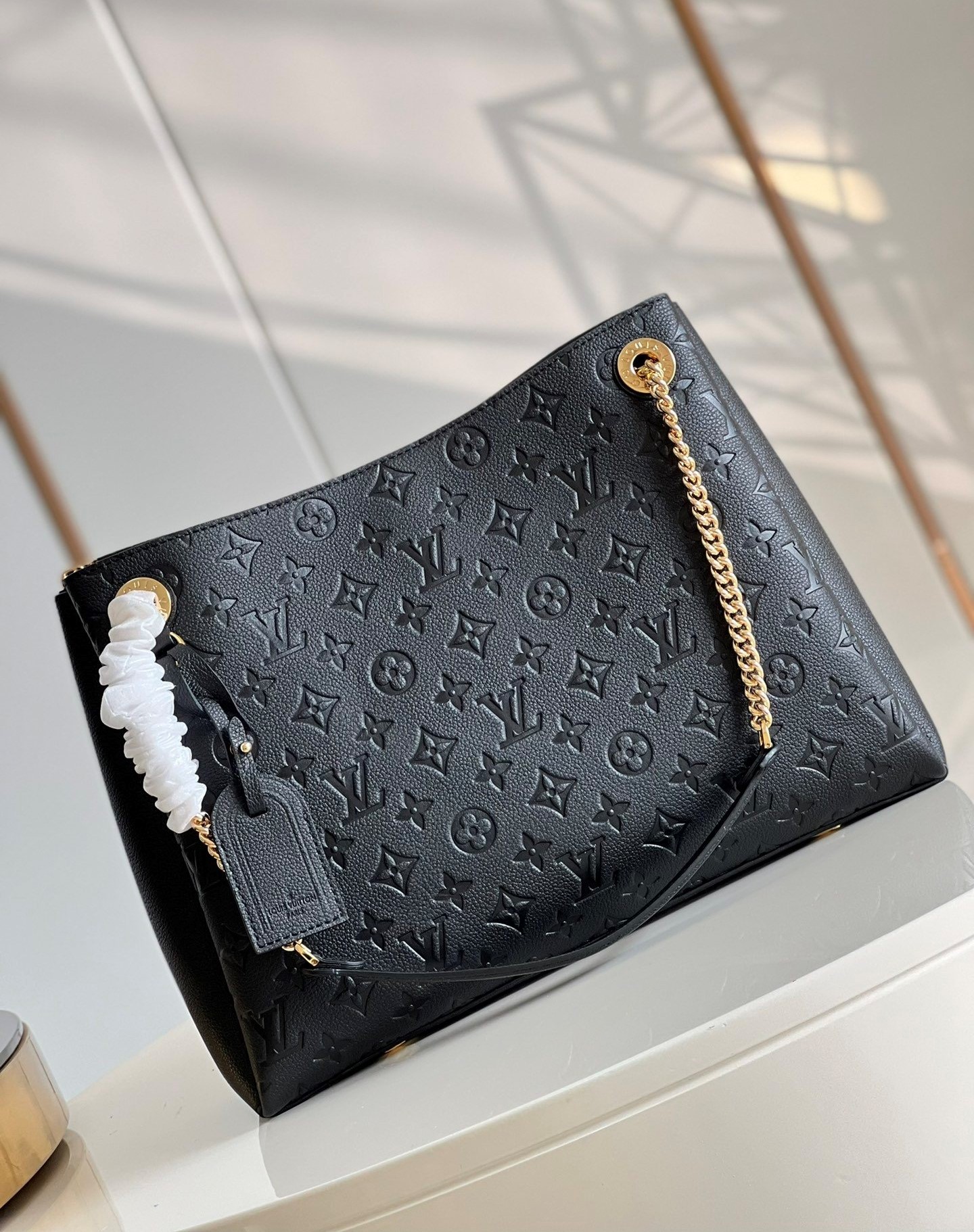 Louis Vuitton Surene MM Monogram Empreinte Black For Women, Women’s Handbags, Shoulder Bags 14.6in/37cm
