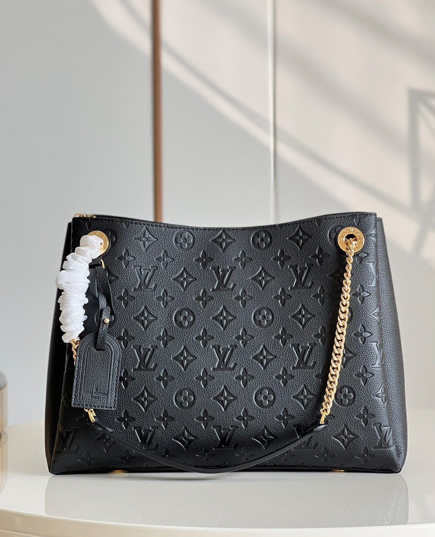 Louis Vuitton Surene MM Monogram Empreinte Black For Women, Women’s Handbags, Shoulder Bags 14.6in/37cm