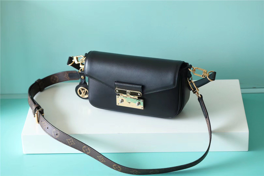 Louis Vuitton Swing Monogram Black For Women, Women’s Handbags, Shoulder And Crossbody Bags 24cm/9.4in