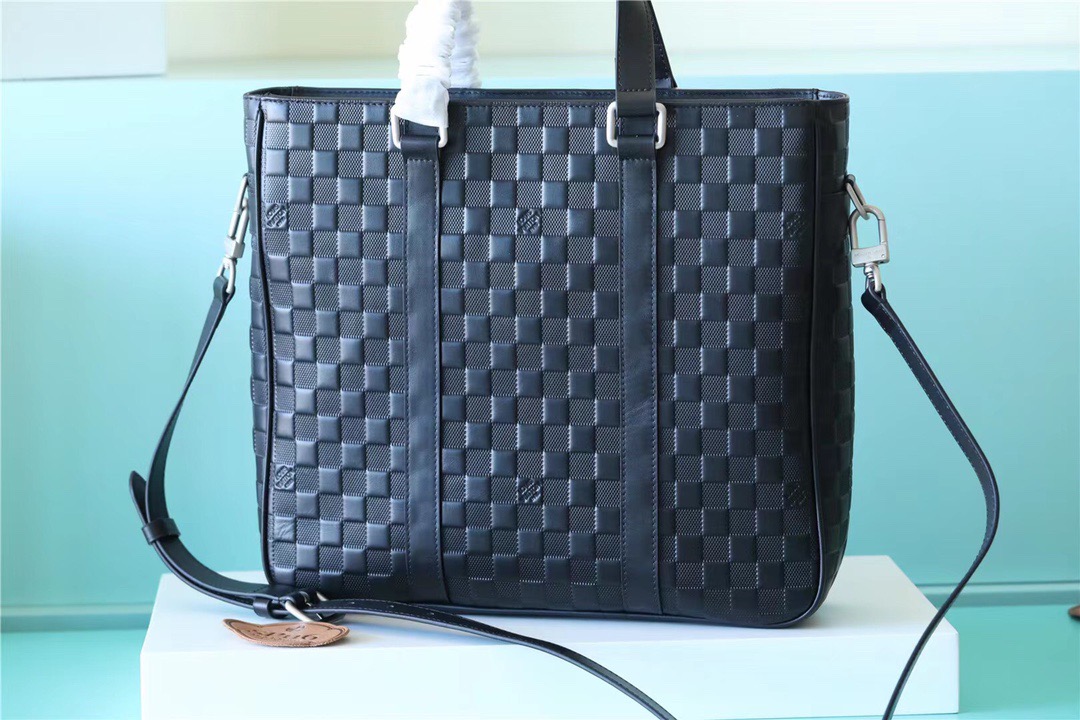 Louis Vuitton Tadao 2Way Shoulder Bag Damier Anfini Black For Men 14.6in/37cm