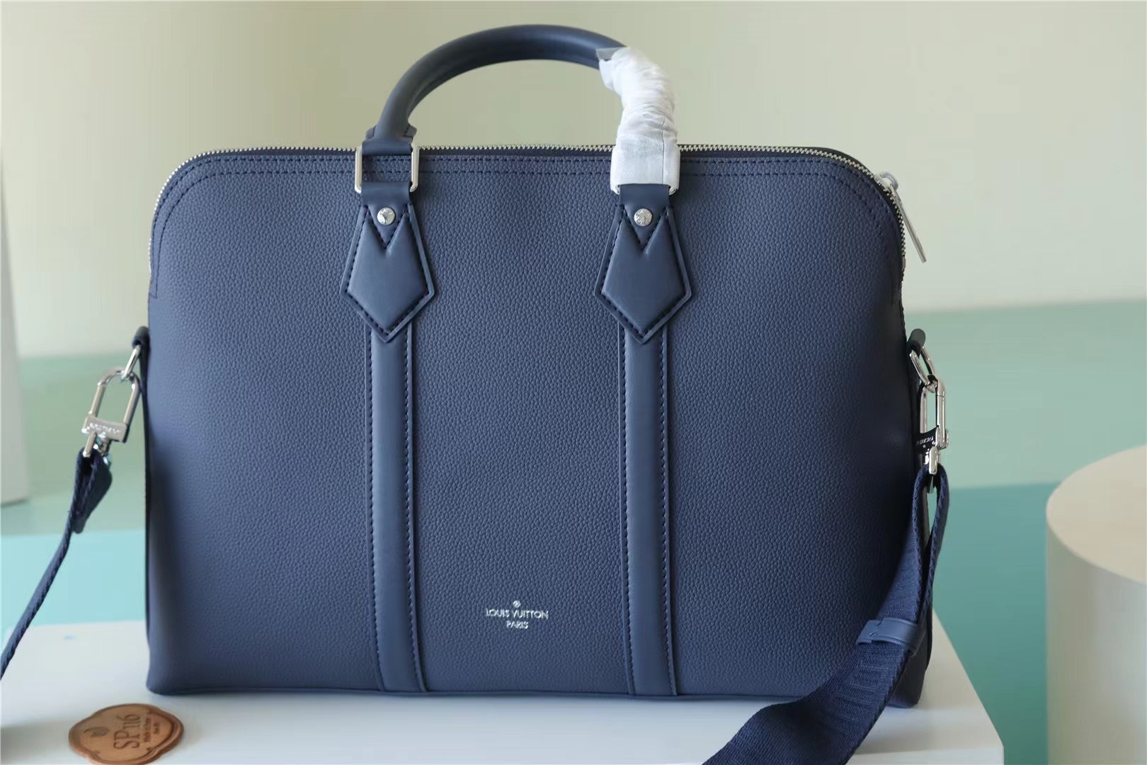Louis Vuitton Takeoff Briefcase Aerogram Navy Blue For Men 15.4in/39cm