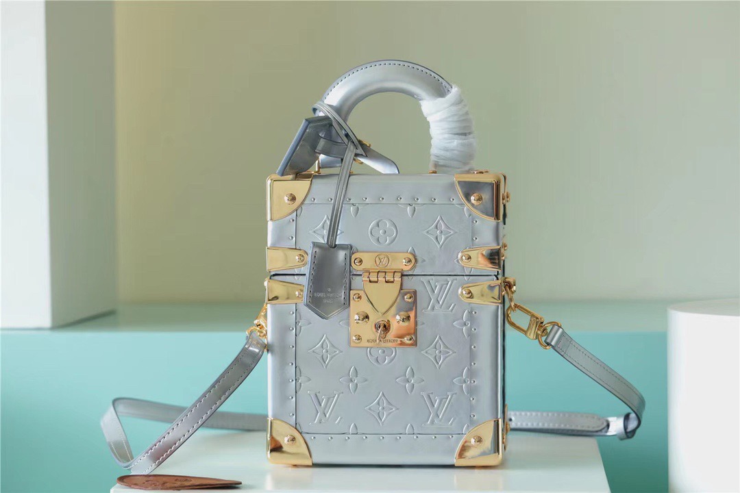 Louis Vuitton The Camera Box Monogram Empreinte By Nicolas Ghesquiere Light Blue For Women, Women’s Handbags, Shoulder And Crossbody Bags 9.3in/16cm LV