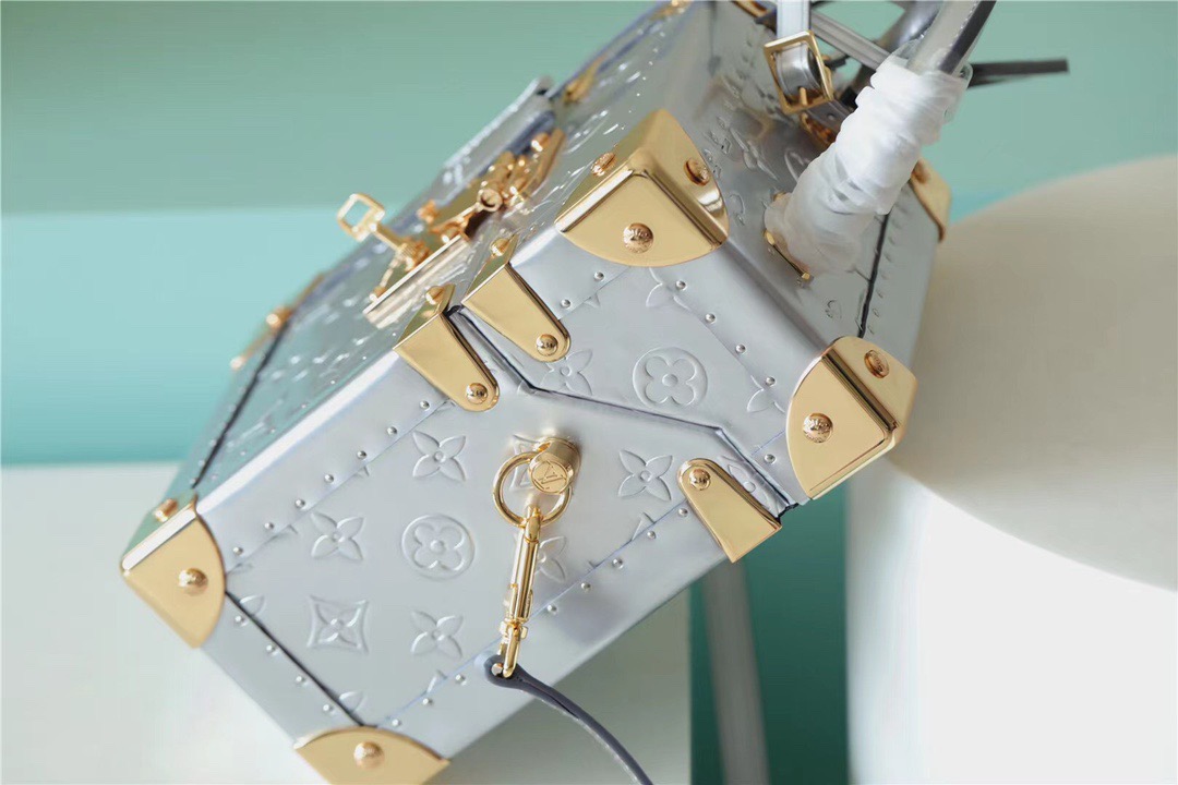 Louis Vuitton The Camera Box Monogram Empreinte By Nicolas Ghesquiere Light Blue For Women, Women’s Handbags, Shoulder And Crossbody Bags 9.3in/16cm LV