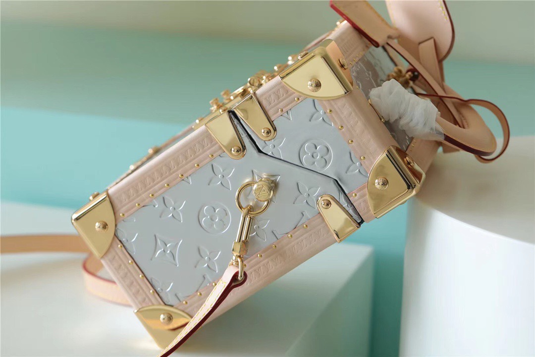 Louis Vuitton The Camera Box Monogram Empreinte By Nicolas Ghesquiere Light Blue/Light Pink For Women, Women’s Handbags, Shoulder And Crossbody Bags 6.3in/16cm LV