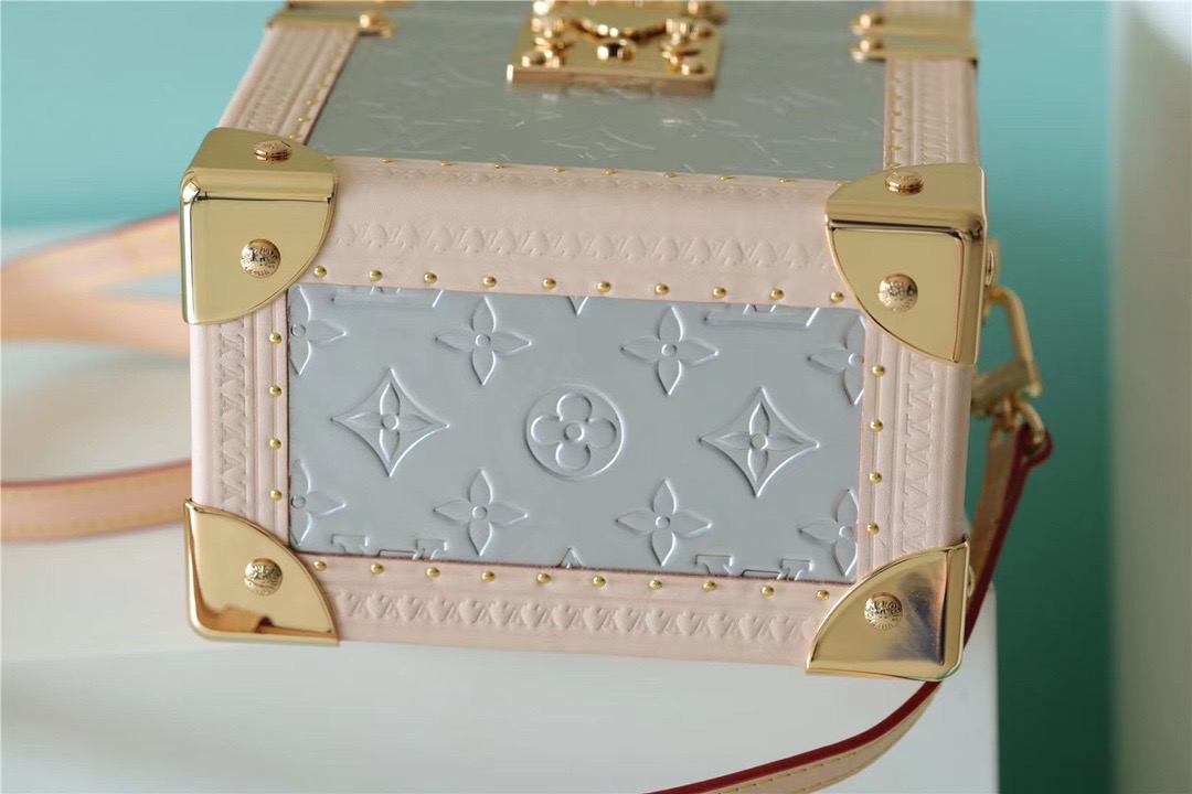 Louis Vuitton The Camera Box Monogram Empreinte By Nicolas Ghesquiere Light Blue/Light Pink For Women, Women’s Handbags, Shoulder And Crossbody Bags 6.3in/16cm LV
