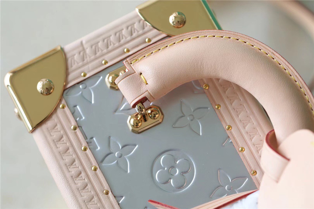 Louis Vuitton The Camera Box Monogram Empreinte By Nicolas Ghesquiere Light Blue/Light Pink For Women, Women’s Handbags, Shoulder And Crossbody Bags 6.3in/16cm LV
