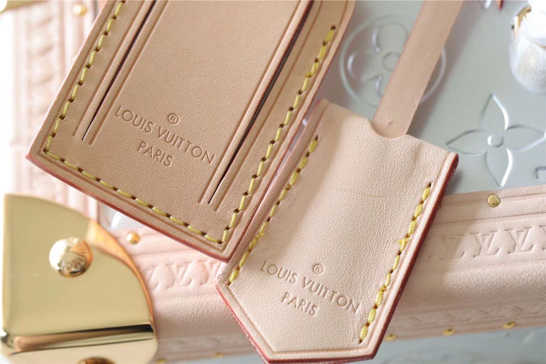 Louis Vuitton The Camera Box Monogram Empreinte By Nicolas Ghesquiere Light Blue/Light Pink For Women, Women’s Handbags, Shoulder And Crossbody Bags 6.3in/16cm LV
