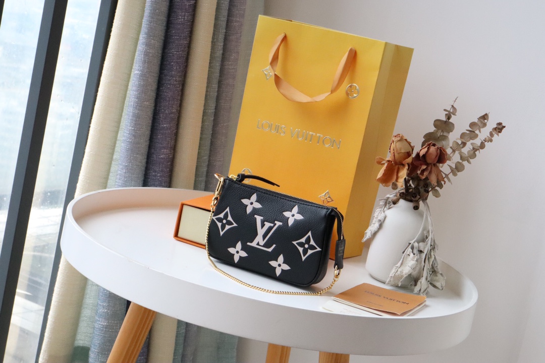 Louis Vuitton The Mini Pochette Monogram Empreinte Black/Grey/White/Pink For Women 6.1in/15.5cm