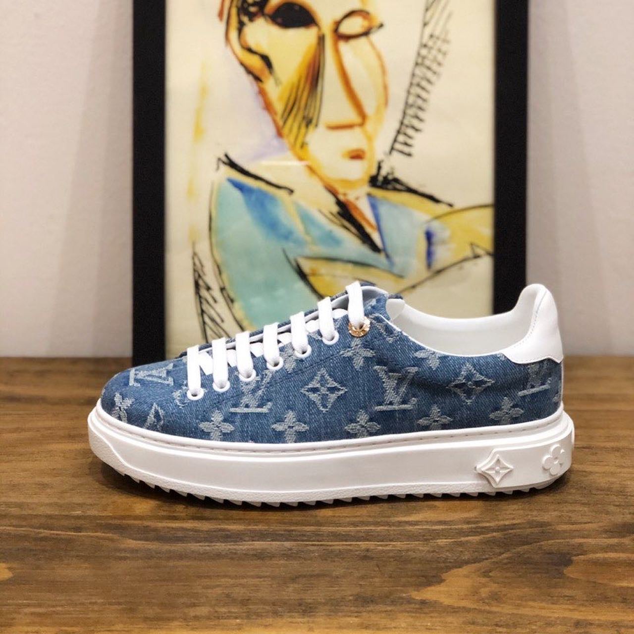 Louis Vuitton Time Out Sneaker Blue For Women LV