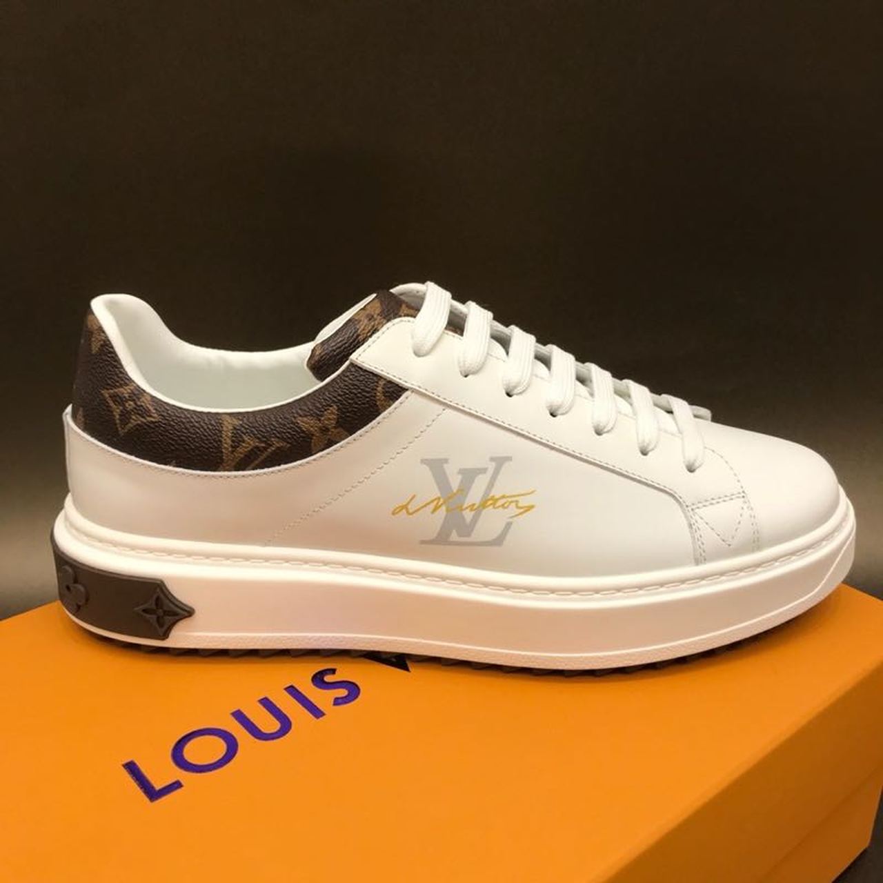 Louis Vuitton Time Out Sneaker Monogram Canvas White/Brown For Women LV
