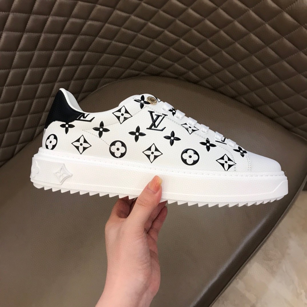 Louis Vuitton Time Out Sneakers Monogram Flowers Black For Men