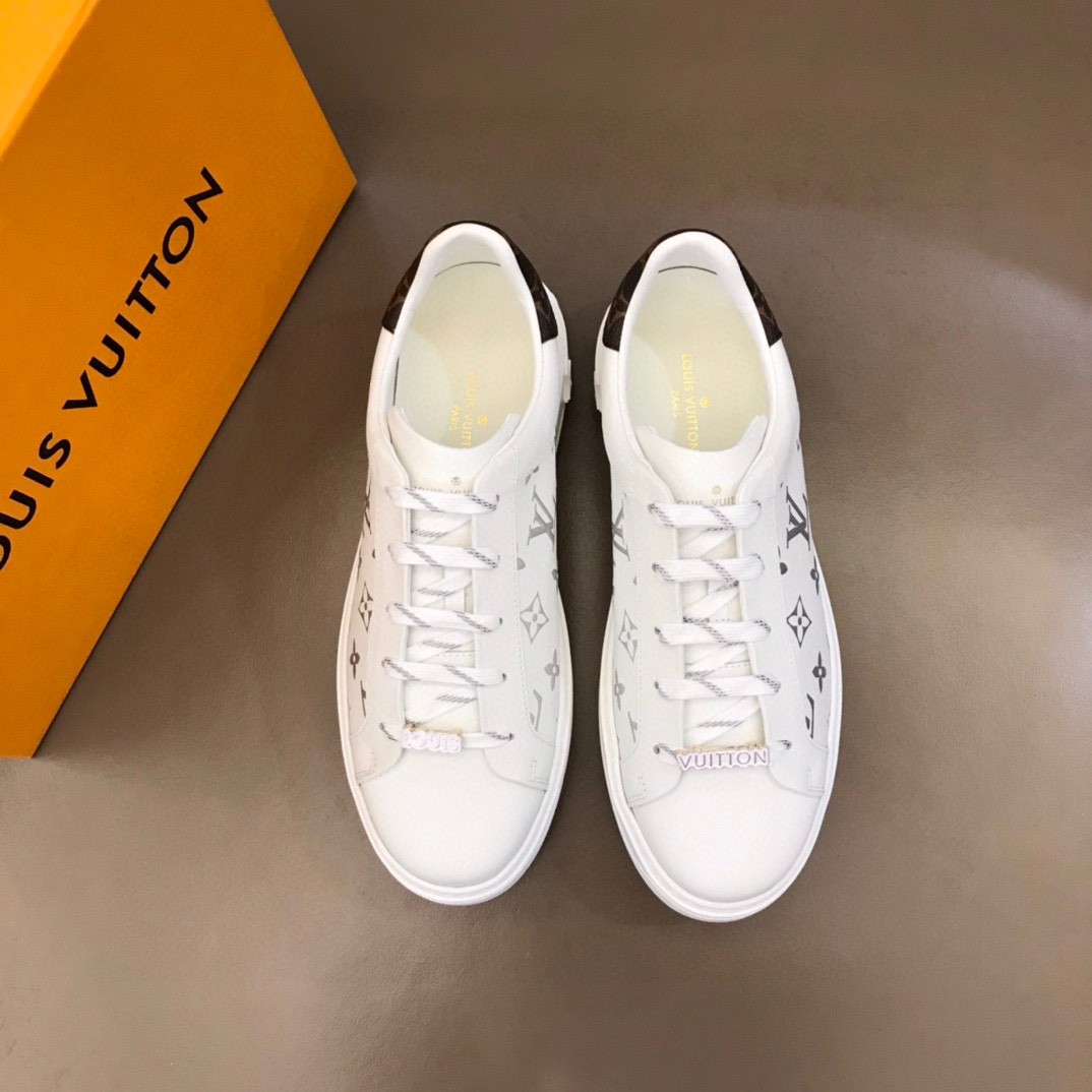 Louis Vuitton Time Out Sneakers Monogram Flowers Silver For Men