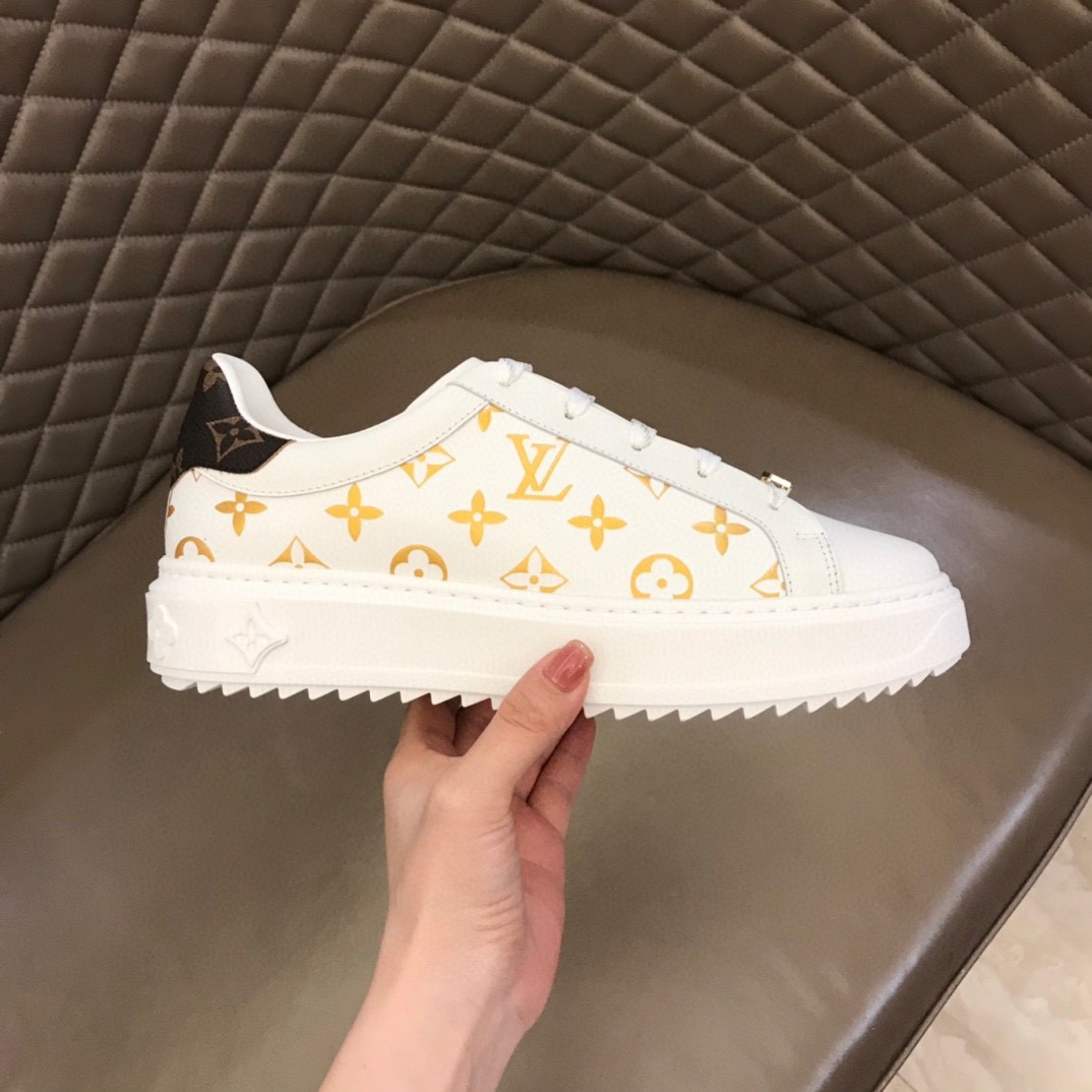Louis Vuitton Time Out Sneakers Monogram Flowers Yellow For Men 1A9HAP