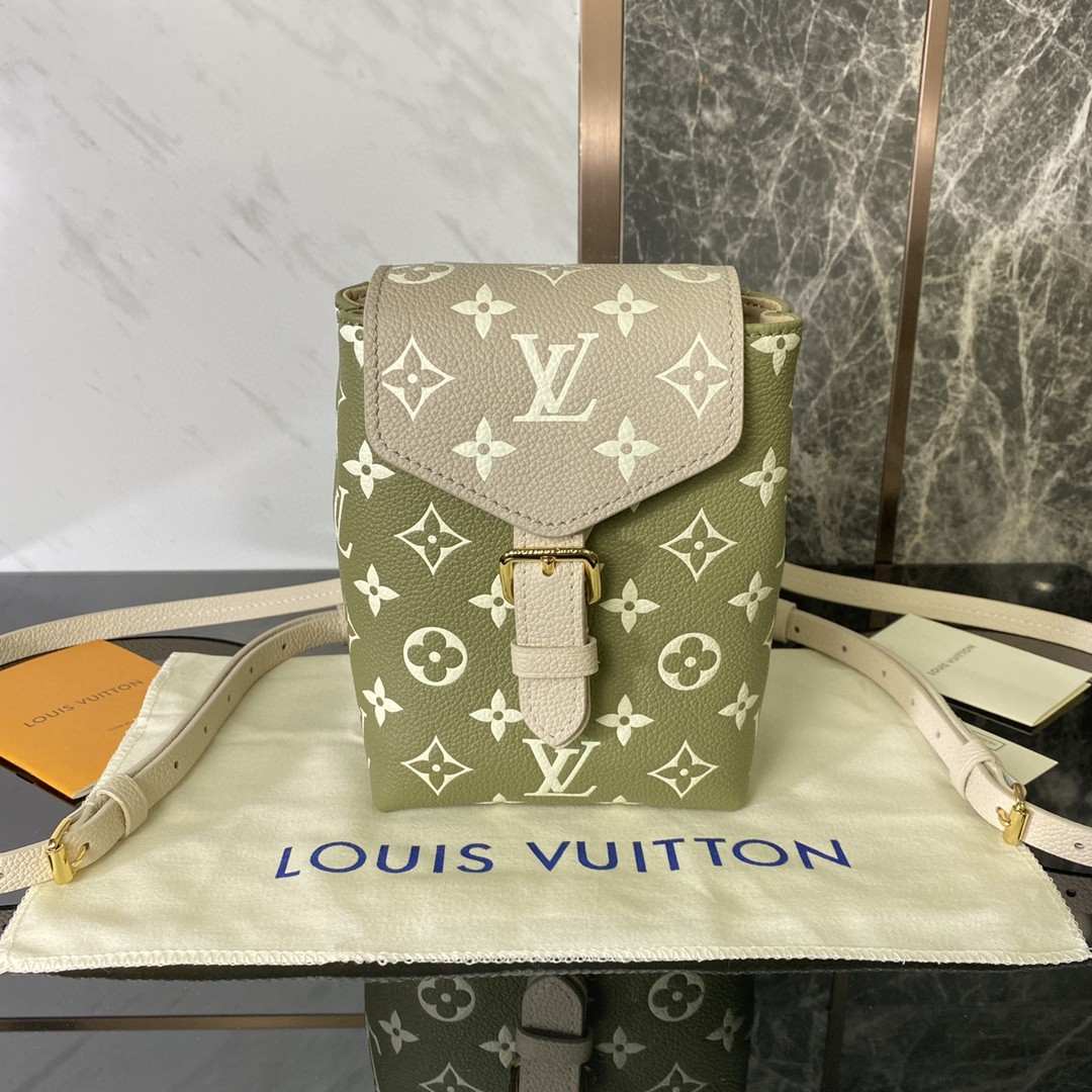 Louis Vuitton Tiny Backpack Monogram Empreinte Green Khaki For Women 5.1in/19cm
