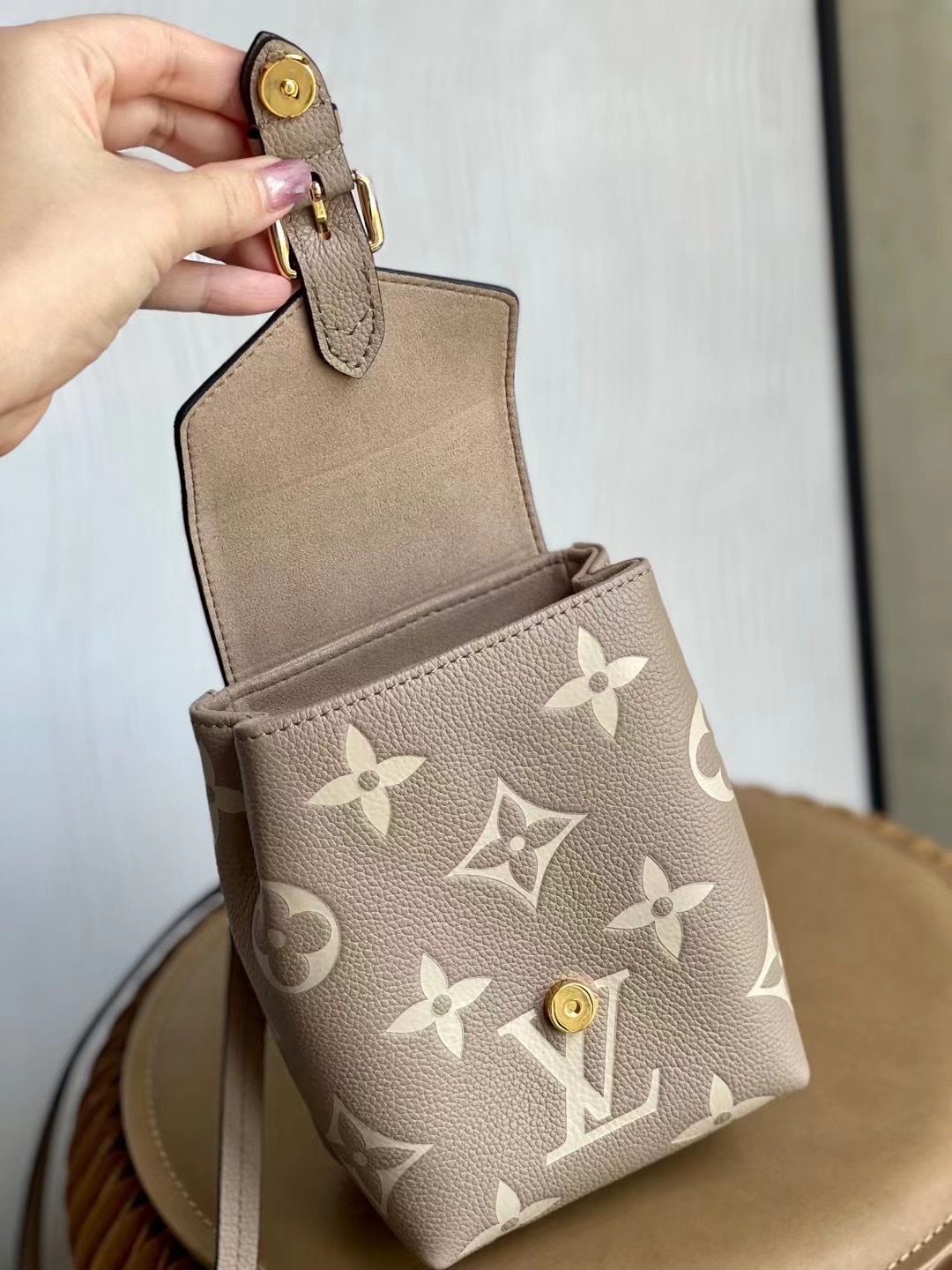 Louis Vuitton Tiny Backpack Monogram Empreinte Tourterelle Beige For Women, Women’s Bags 19cm