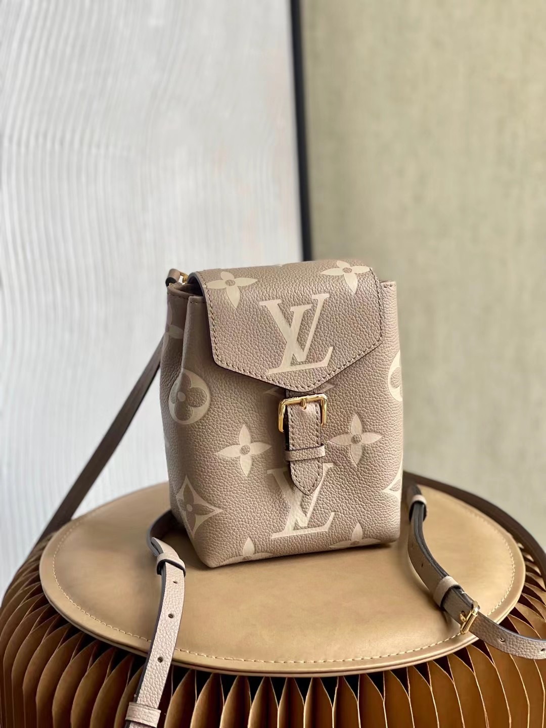 Louis Vuitton Tiny Backpack Monogram Empreinte Tourterelle Beige For Women, Women’s Bags 19cm